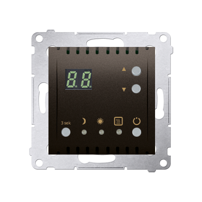 Simon 54 digital thermostat with outer temperature sesnor, bronze matt, metalic