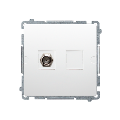 Simon Basic single earial socket type "F", white