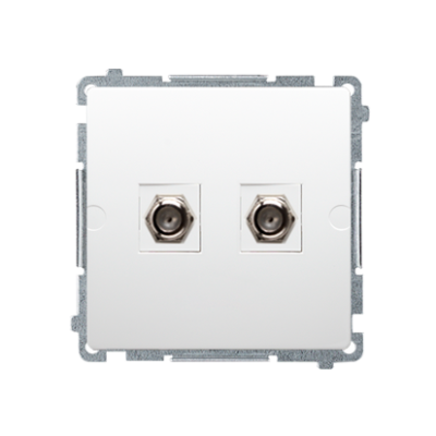 Simon Basic double aerial socket type "F", white