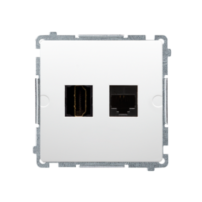 Simon Basic HDMI socket + computer socket RJ45 cat.6, white