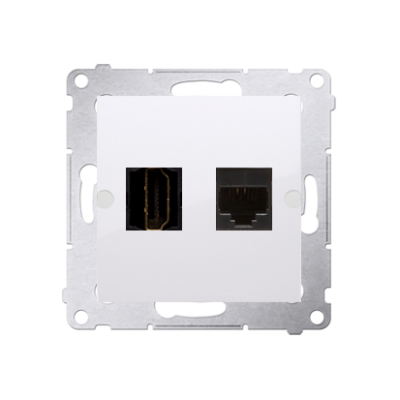 Simon 54 HDMI lizdas + kompiuterio lizdas RJ45, 6 kategorijos, balta