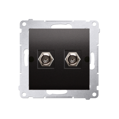 Simon 54 double aerial socket type "F", anthracite, metalic