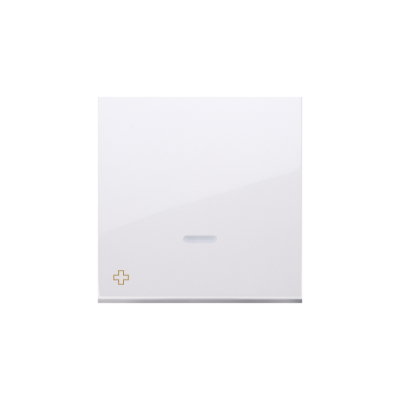 Simon 54 single button with light indicator box for switches and push buttons, antibacterial white