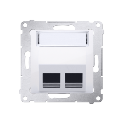 Simon 54 double angled cover for ITC socket for Keystone, (module), white