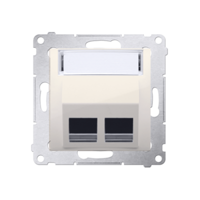 Simon 54 double angled cover for ITC socket for Keystone, (module), cream white/electro white