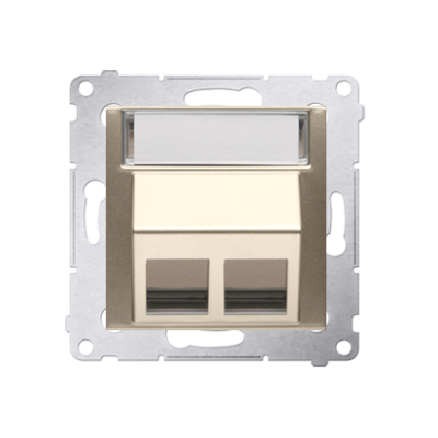 Simon 54 double angled cover for ITC socket for Keystone, (module), gold matt, metalic