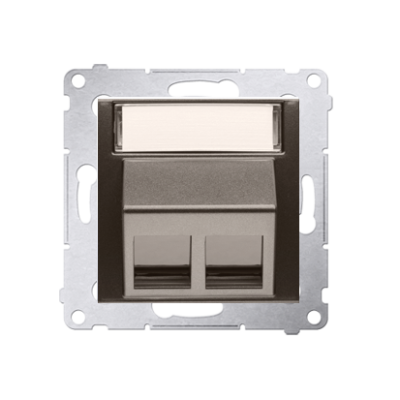 Simon 54 double angled cover for ITC socket for Keystone, (module), bronze matt, metalic