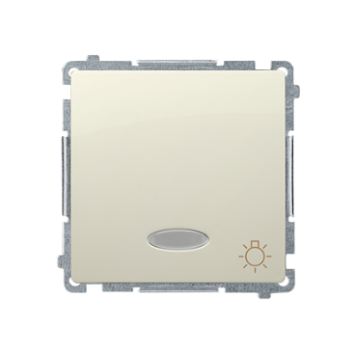 Simon Basic light push button with indicator light, LED not replaceable Color: blue, (module), 10AX, quick connection, beige
