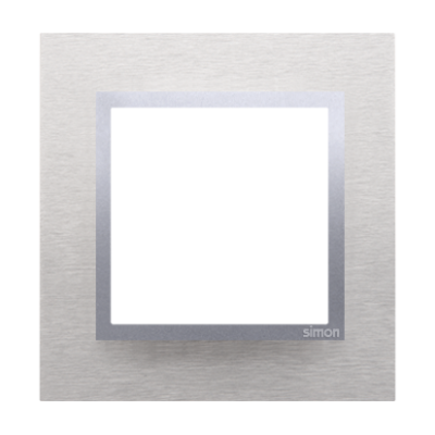 Simon 54 Nature single frame, metal, classic inox