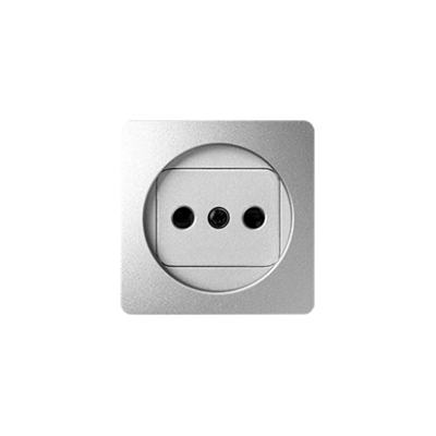 Simon 82 cover for single socket outlet without earthing, aluminum