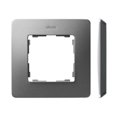 Simon 82 Detail single frame, black base, aluminum