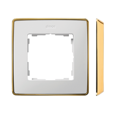 Simon 82 Detail single frame, gold base, white