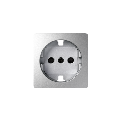 Simon 82 cover for single socket outlet with Schuko earthing, aluminum