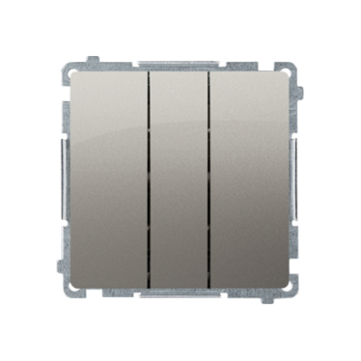 Simon Basic triple switch, (module), 10AX, quick connection, satin, metallized