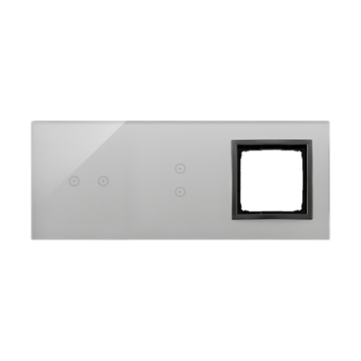 Simon 54 Touch touch panel 3 modules, Modul 1: 2 horizontal touch fields, Module 2: 2 vertical touch fields, Module 3: space for Simon 54 module, Fixing: horizontal, storm cloud