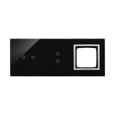 Simon 54 Touch 3 jutiklinio skydelio moduliai, 1 modulis: 2 horizontalūs jutikliniai laukai, 2 modulis: 2 vertikalūs jutikliniai laukai, 3 modulis: vieta „Simon 54“ moduliui, Tvirtinimas: horizontalus, mėnulio lava (Lunar lava)