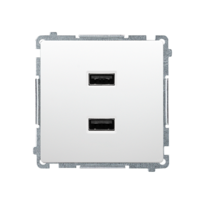 Simon Basic dvigubas USB įkroviklis, A+A, 2,1 A, balta
