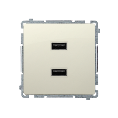 Simon Basic dvigubas USB įkroviklis, A+A, 2,1 A, smėlio / kreminė