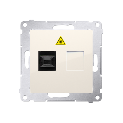 Simon 54 single fiber optic socket, cream white/electro white