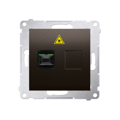 Simon 54 single fiber optic socket, bronze matt, metalic