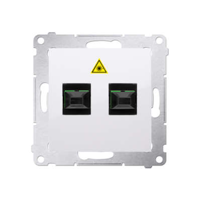 Simon 54 double fiber optic sockets, white