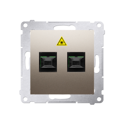 Simon 54 double fiber optic sockets, gold matt, metalic