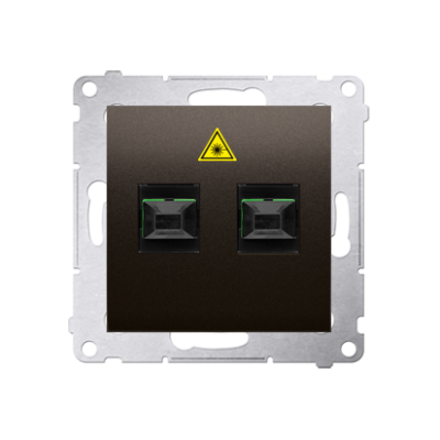 Simon 54 double fiber optic sockets, bronze matt, metalic