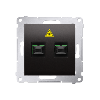 Simon 54 double fiber optic sockets, anthracite, metalic