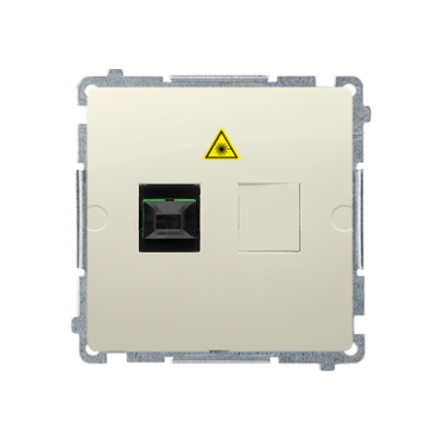 Simon Basic single fiber optic socket, beige
