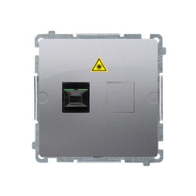 Simon Basic single fiber optic socket, inox, metallized