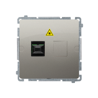 Simon Basic single fiber optic socket, satin, metallized