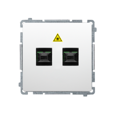 Simon Basic double fiber optic sockets, white