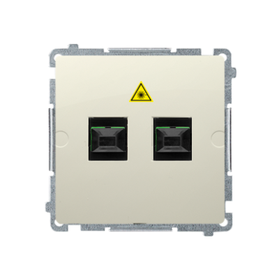 Simon Basic double fiber optic sockets, beige