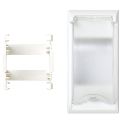 Plate with lid, Simon 500, for 2-pole equipment, 100×50mm