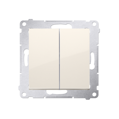 Simon 54 double intermediate switch without pictogram, (module), 10AX, quick connection, cream white/electro white