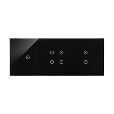 Simon 54 Touch touch panel 3 modules, Modul 1: 1 touch field, Module 2: 4 touch fields, Module 3: 2 vertical touch fields, Fixing: horizontal, frozen lava