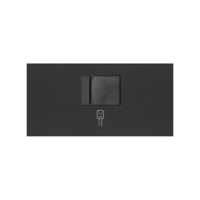 Simon 100 cover for voice and data with dust cover for 1 RJ45 connector, black matt