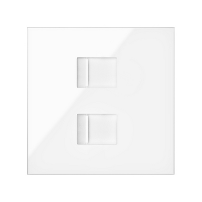 Cover for voice and data with dust cover for 2 RJ45 connectors