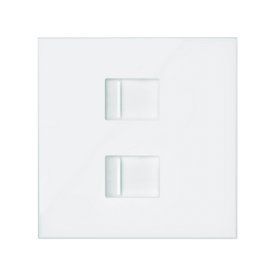 Simon 100 cover for voice and data with dust cover for 2 RJ45 connectors, white matt