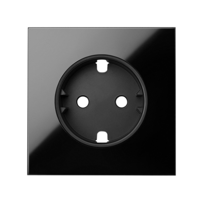 Simon 100 cover for German socket outlet, black
