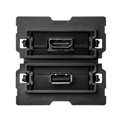 HDMI socket, v 1.4 female + USB, 2.0, type A female (mechanism, without mounting frame), Prod. name: HDMI+USB