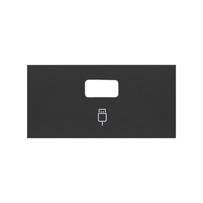 Simon 100 cover for 1 USB connector, black matt