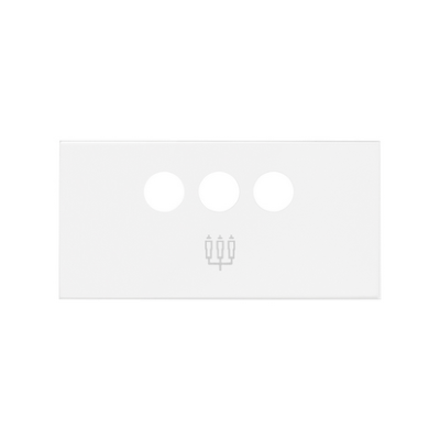 Simon 100 cover for 3 RCA connectors, white matt