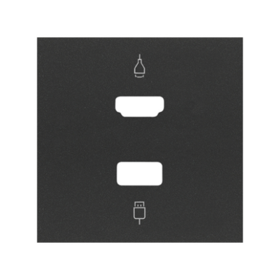 Simon 100 HDMI+USB jungties dangtelis, Produkto pavadinimas: HDMI+USB, matinė juoda