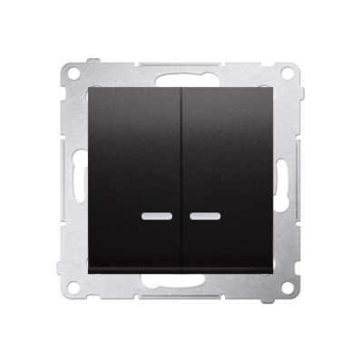 Simon 54 double intermediate switch with indicator LED light without pictogram, (module), 10AX, quick connection, anthracite, metalic