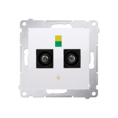 Simon 54 double equipontential socket, (module), Screw terminals 2.5, 4, 6 mm2, white