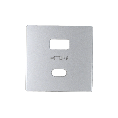Simon 82 cover for USB charger A+C type, aluminum