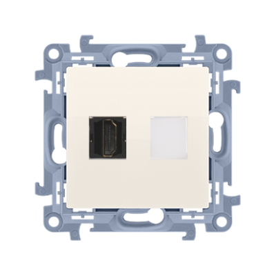 Simon 10 HDMI single socket, cream white/electro white