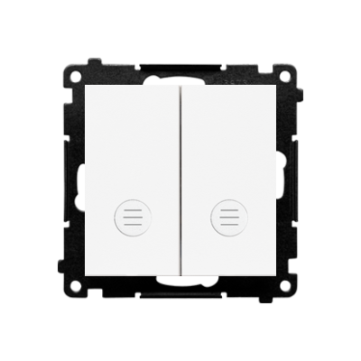 Simon 55 IP20 two-circuit switch, LED illuminated, 10AX, white matt