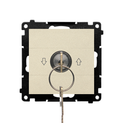 Simon 55 roller blond switch with key, 10A, champagne matt